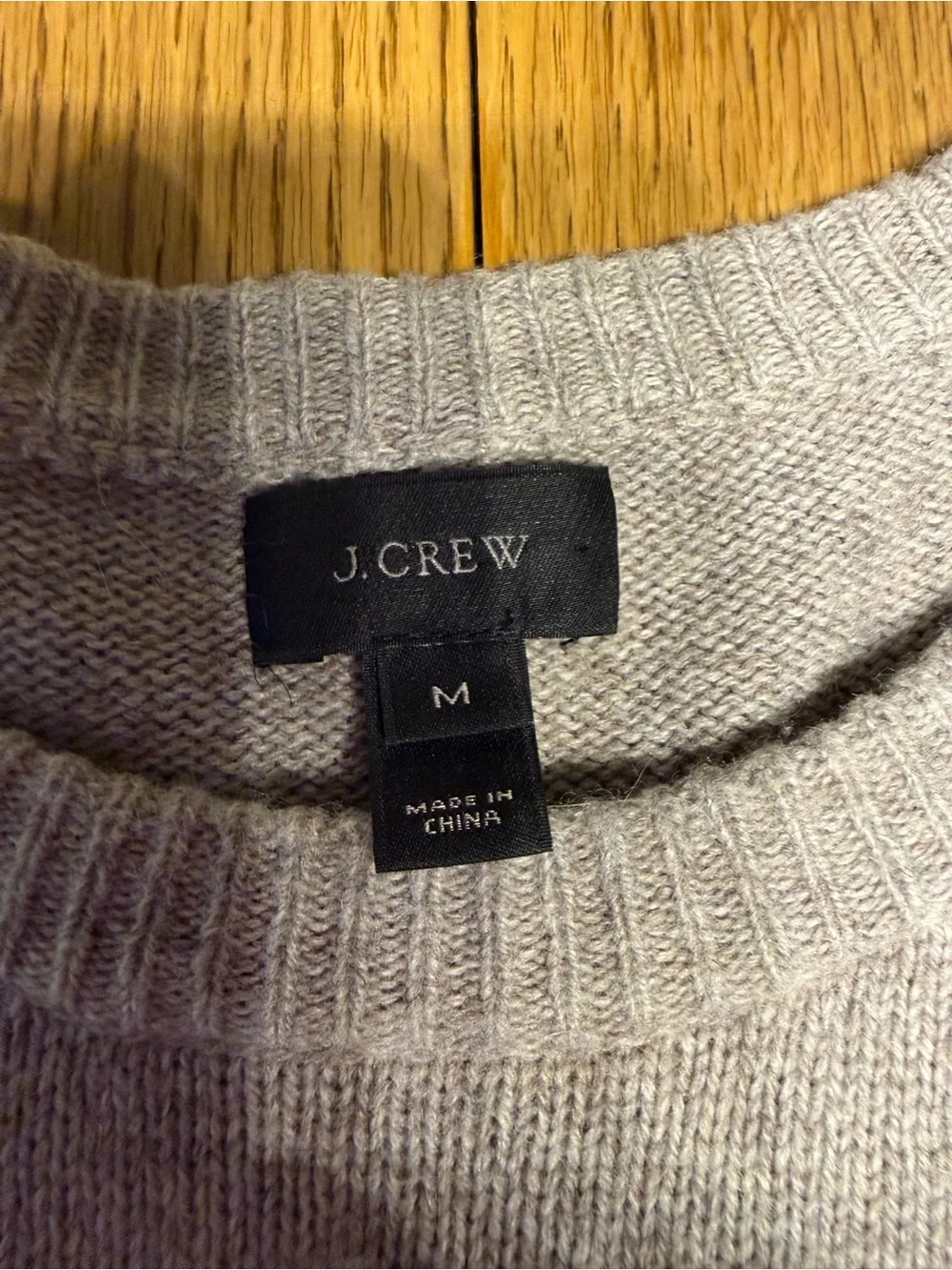 J.Crew Merino Wool Blend Men's Crewneck Sweater in Light Taupe-M
